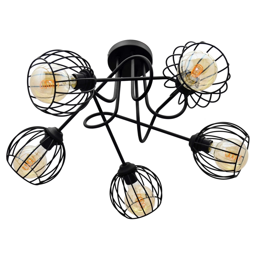 Surface-mounted chandelier OXFORD 5xE27/15W/230V black