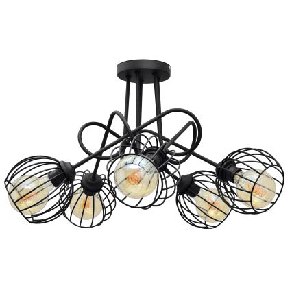 Surface-mounted chandelier OXFORD 5xE27/15W/230V black