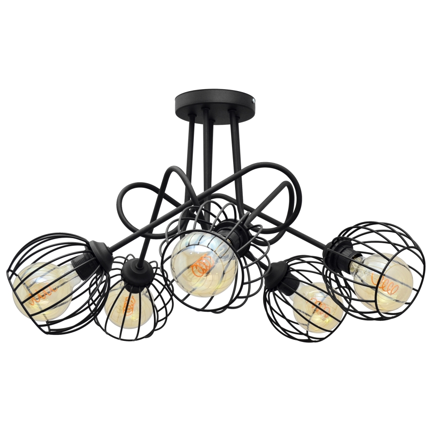 Surface-mounted chandelier OXFORD 5xE27/15W/230V black