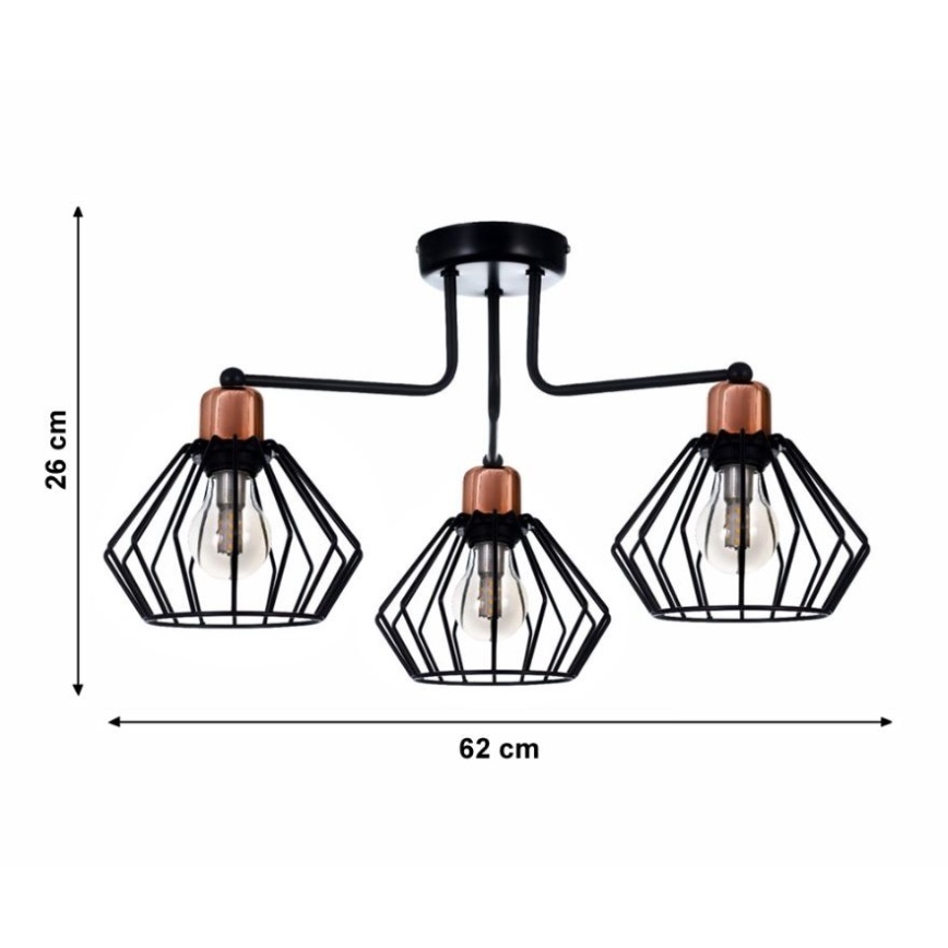 Surface-mounted chandelier PORTO 3xE27/40W/230V