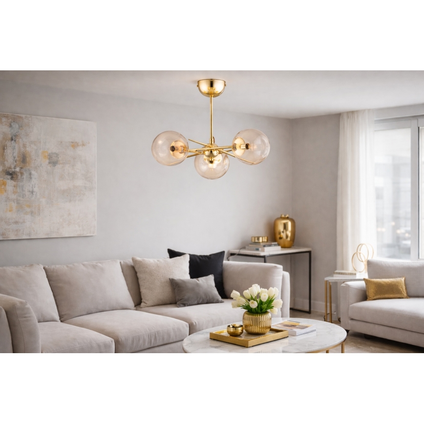 Surface-mounted chandelier PRIMERY 5xE14/10W/230V gold