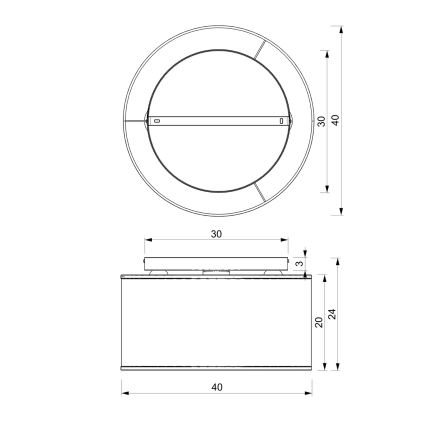 Surface-mounted chandelier RATTAN 3xE27/60W/230V rattan