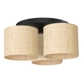 Surface-mounted chandelier RATTAN 3xE27/60W/230V rattan