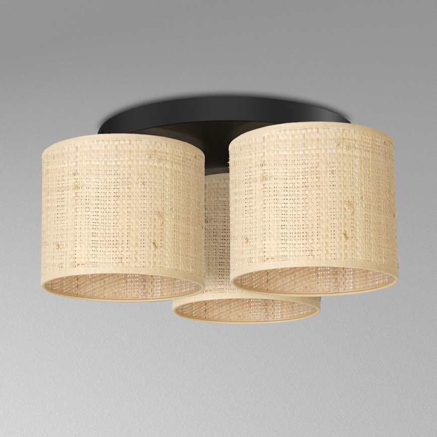 Surface-mounted chandelier RATTAN 3xE27/60W/230V rattan