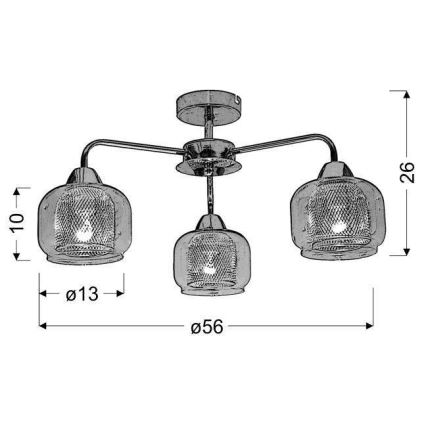 Surface-mounted chandelier RAY 3xE14/40W/230V