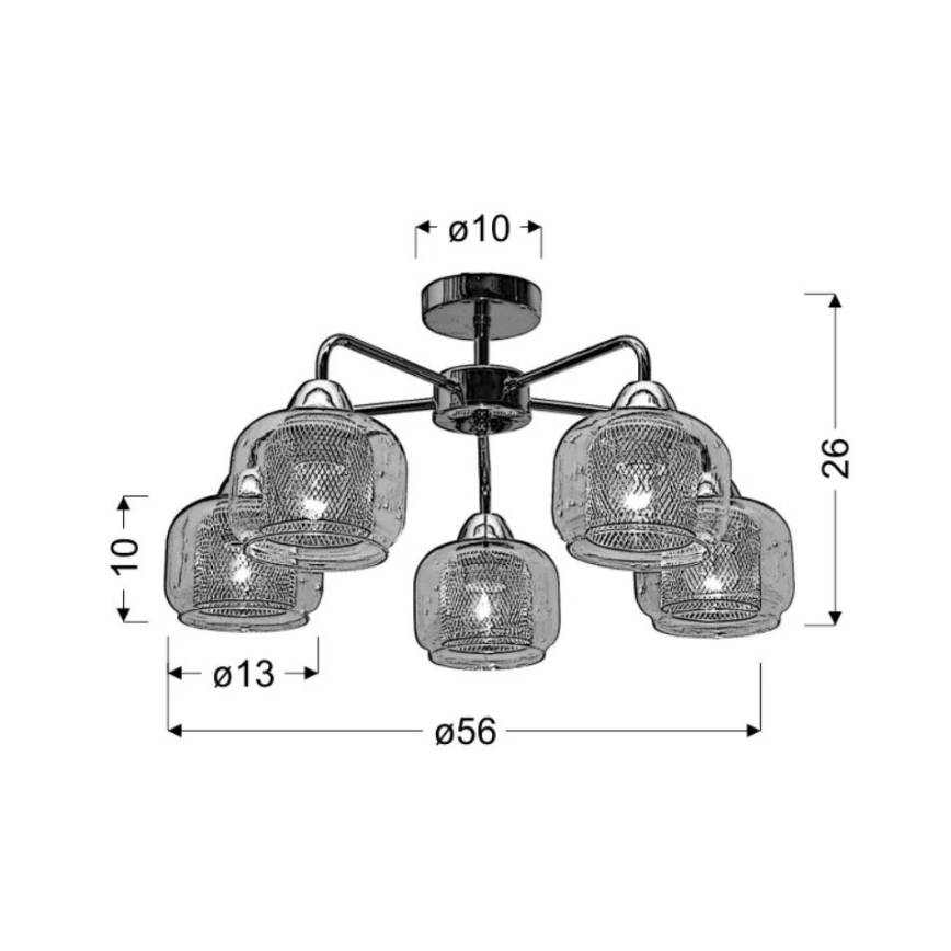 Surface-mounted chandelier RAY 5xE14/40W/230V