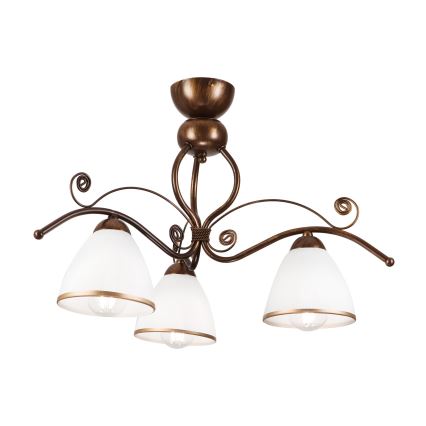 Surface-mounted chandelier RETRO 3xE27/60W/230V bronze patina