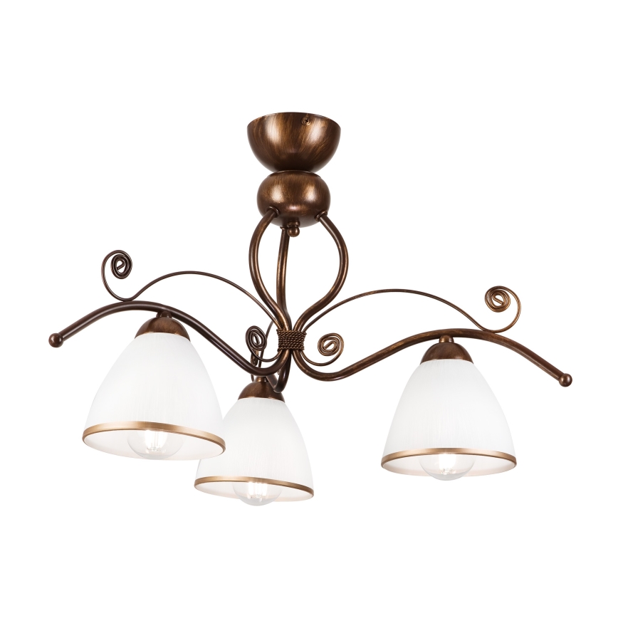 Surface-mounted chandelier RETRO 3xE27/60W/230V bronze patina