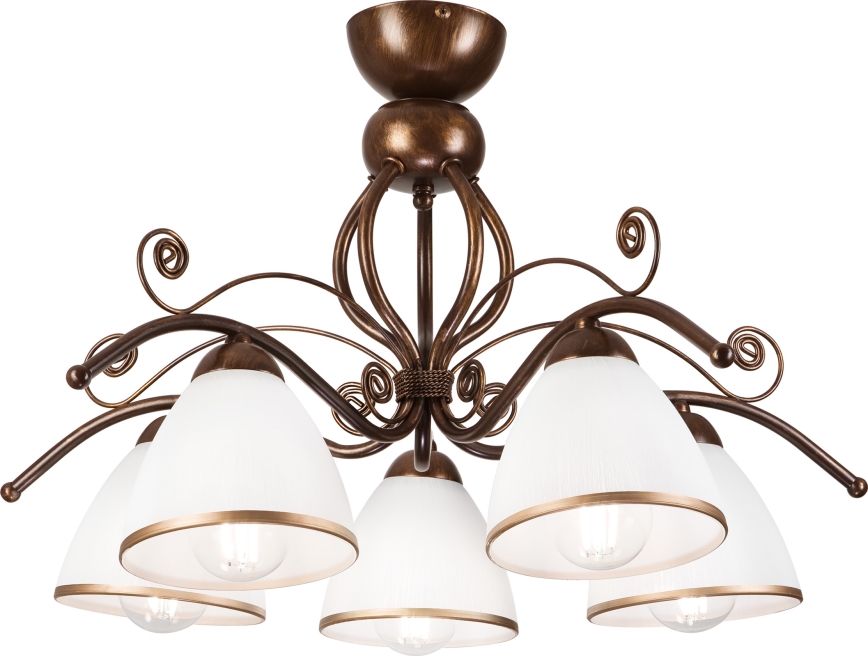 Surface-mounted chandelier RETRO 5xE27/60W/230V bronze patina