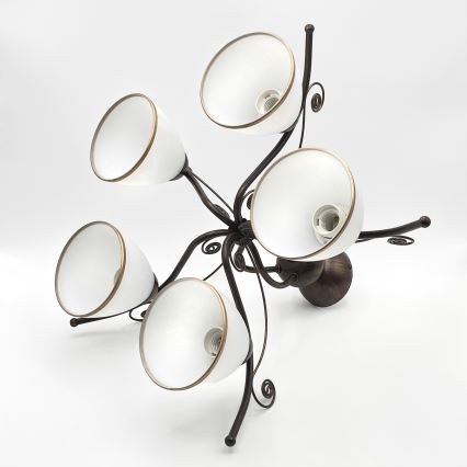 Surface-mounted chandelier RETRO 5xE27/60W/230V bronze patina