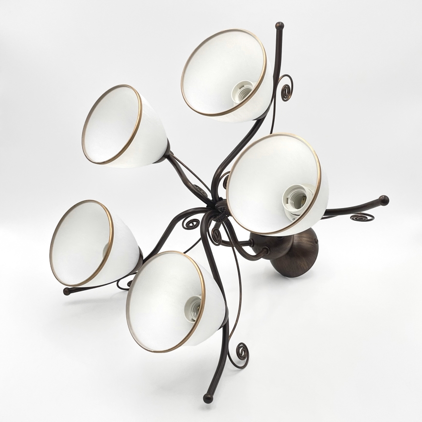 Surface-mounted chandelier RETRO 5xE27/60W/230V bronze patina