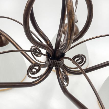 Surface-mounted chandelier RETRO 5xE27/60W/230V bronze patina