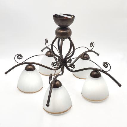 Surface-mounted chandelier RETRO 5xE27/60W/230V bronze patina