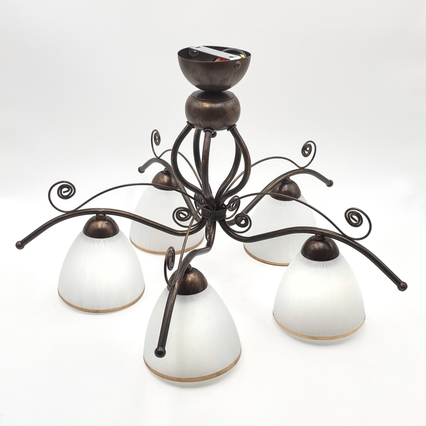Surface-mounted chandelier RETRO 5xE27/60W/230V bronze patina