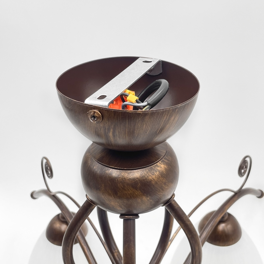 Surface-mounted chandelier RETRO 5xE27/60W/230V bronze patina