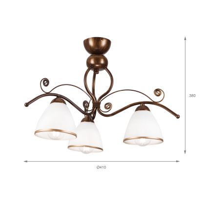 Surface-mounted chandelier RETRO 5xE27/60W/230V bronze patina
