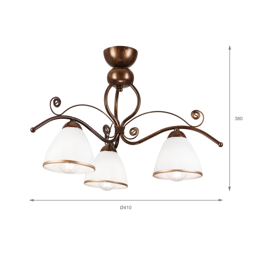Surface-mounted chandelier RETRO 5xE27/60W/230V bronze patina