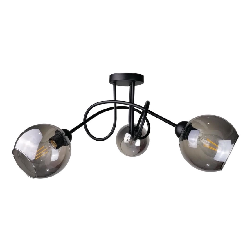 Surface-mounted chandelier RIN 3xE27/60W/230V black