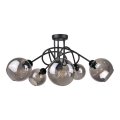 Surface-mounted chandelier RIN 5xE27/60W/230V black/smoky
