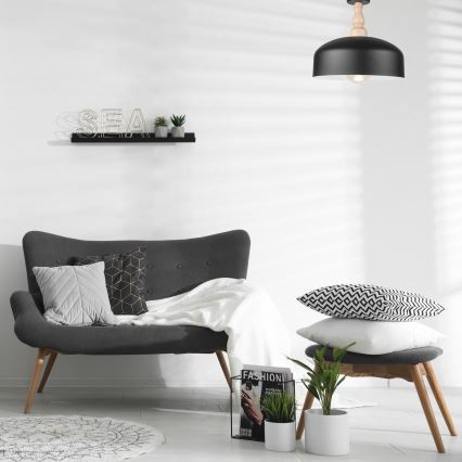 Surface-mounted chandelier RINA 1xE27/15W/230V black/beech