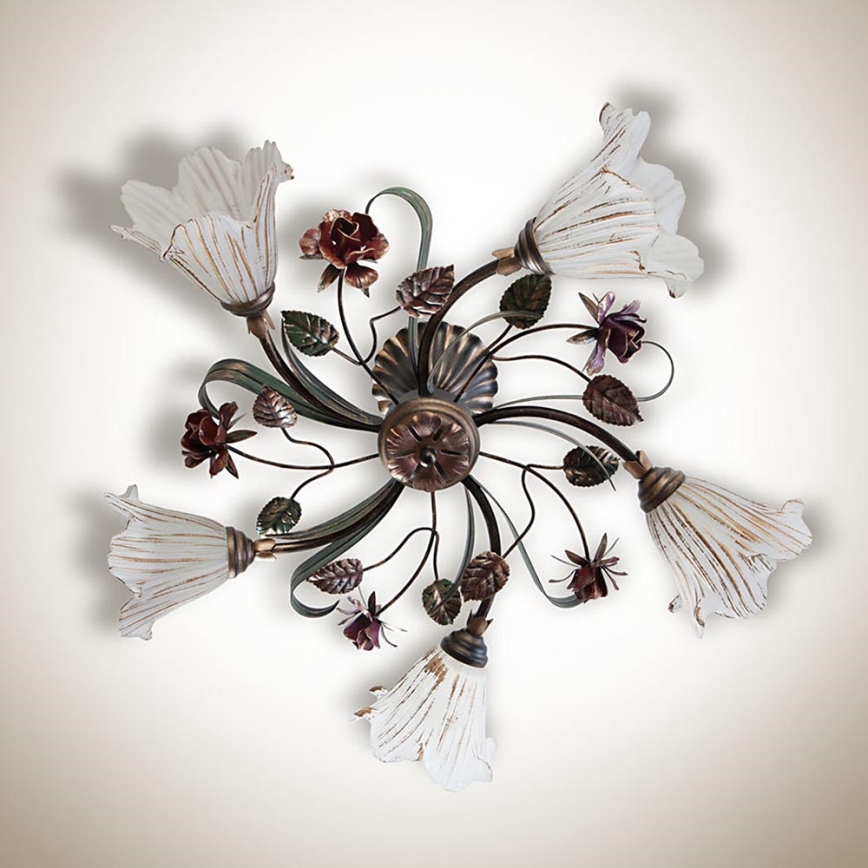 Surface-mounted chandelier ROSE FLOWER 5xE14/40W/230V