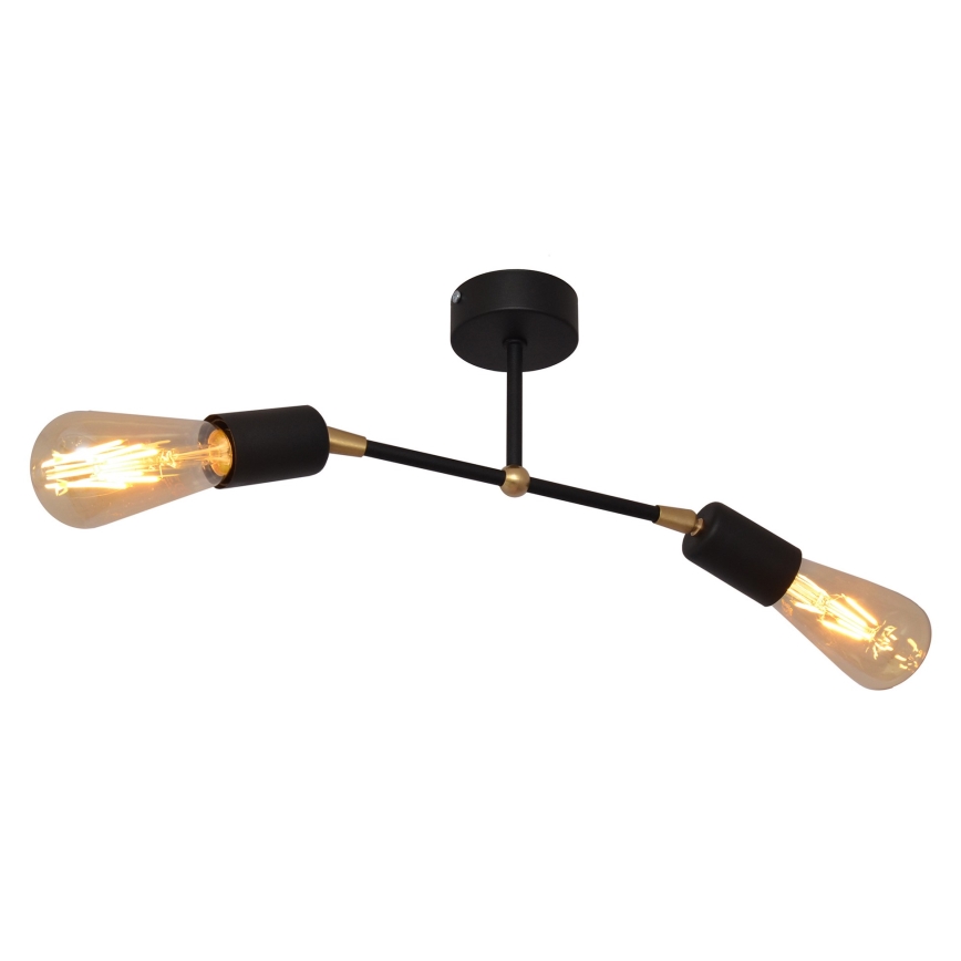 Surface-mounted chandelier ROSETTE 2xE27/15W/230V black/golden