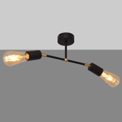 Surface-mounted chandelier ROSETTE 2xE27/15W/230V black/golden