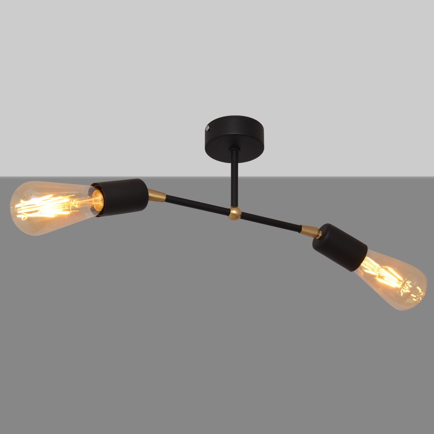 Surface-mounted chandelier ROSETTE 2xE27/15W/230V black/golden