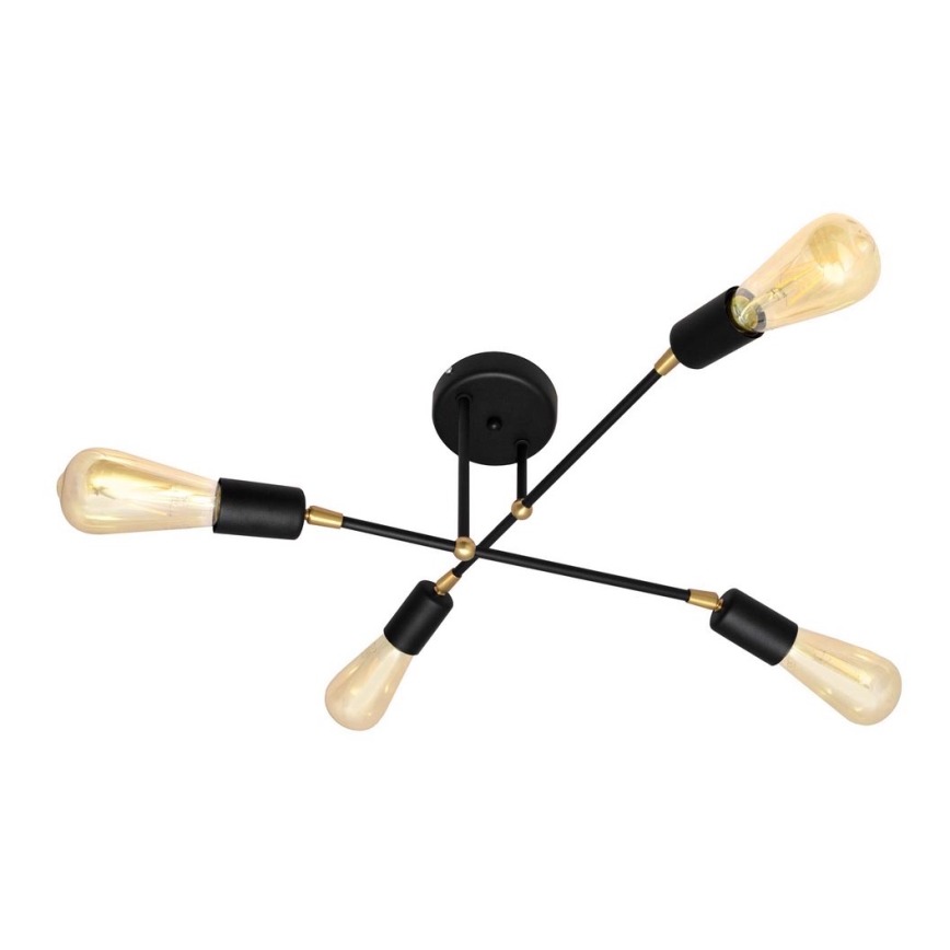 Surface-mounted chandelier ROSETTE 4xE27/15W/230V black/golden