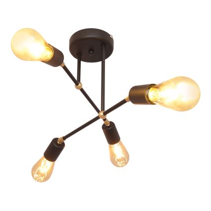 Surface-mounted chandelier ROSETTE 4xE27/15W/230V black/golden