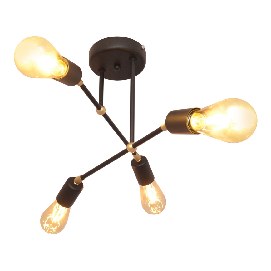 Surface-mounted chandelier ROSETTE 4xE27/15W/230V black/golden