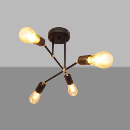 Surface-mounted chandelier ROSETTE 4xE27/15W/230V black/golden