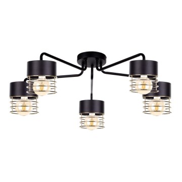 Surface-mounted chandelier ROY 5xE27/60W/230V black