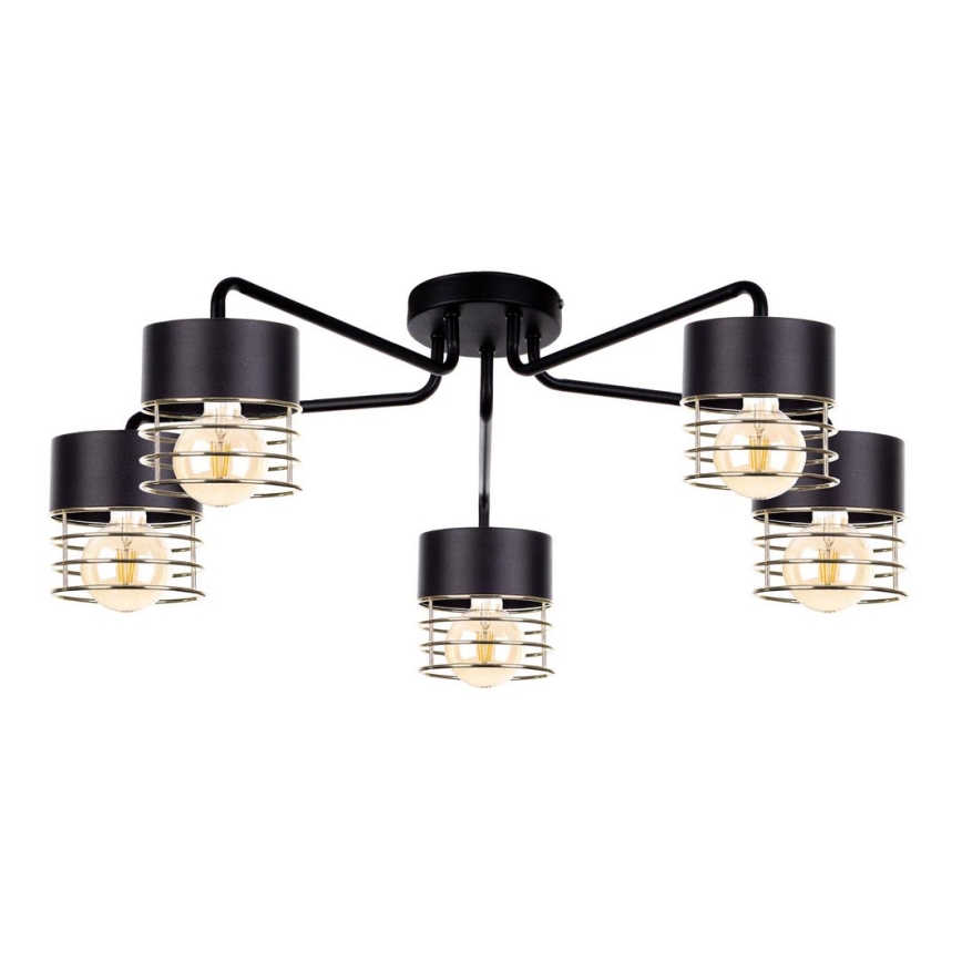 Surface-mounted chandelier ROY 5xE27/60W/230V black