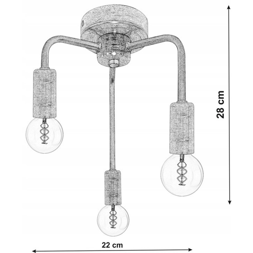 Surface-mounted chandelier SAGA 3xE27/40W/230V