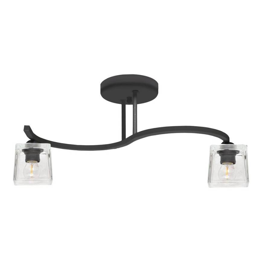 Surface-mounted chandelier SANTOS 2xE27/15W/230V black/transparent