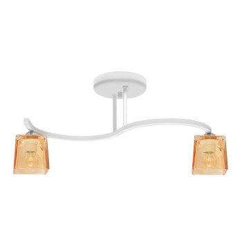 Surface-mounted chandelier SANTOS 2xE27/15W/230V white/orange