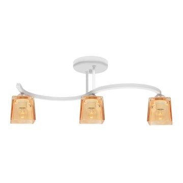 Surface-mounted chandelier SANTOS 3xE27/15W/230V white/orange