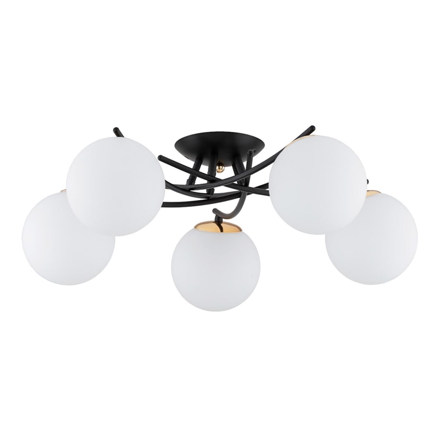 Surface-mounted chandelier SAVI 5xE14/10W/230V black/gold