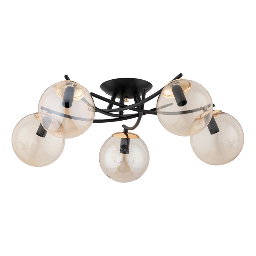 Surface-mounted chandelier SAVI 5xE14/10W/230V black/gold