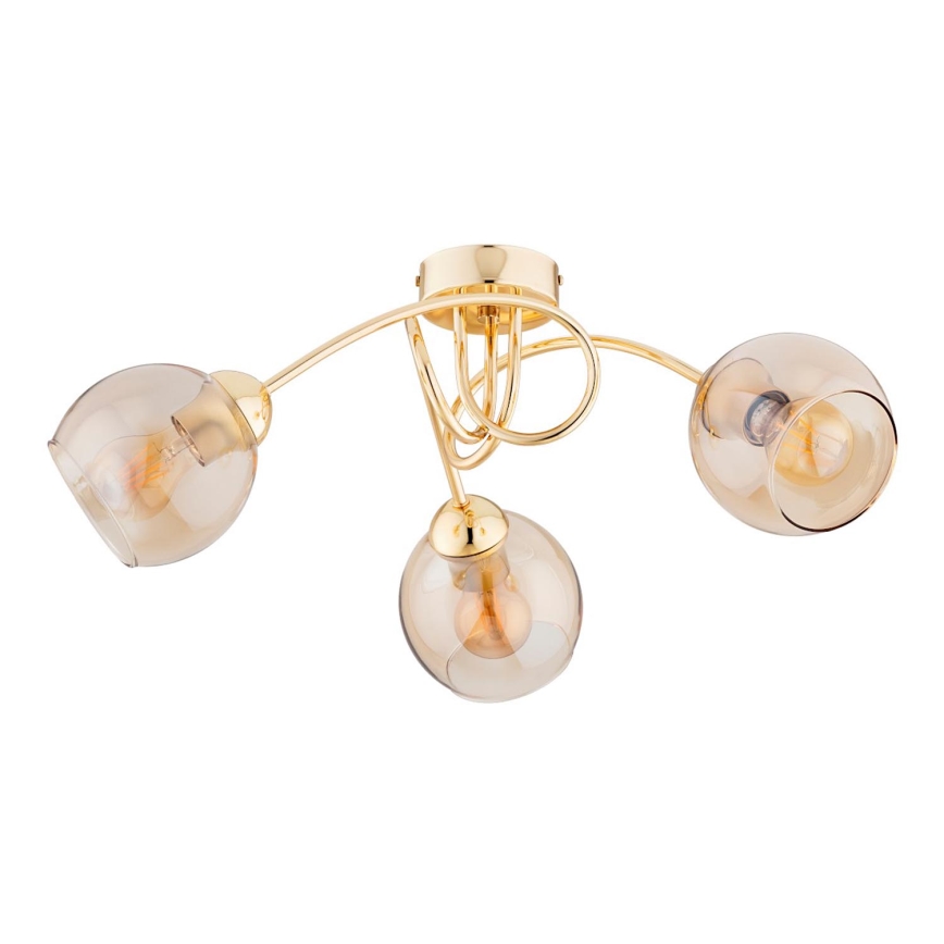 Surface-mounted chandelier SEYLA 3xE27/60W/230V gold/beige