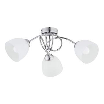 Surface-mounted chandelier SEYLA 3xE27/60W/230V shiny chrome/white