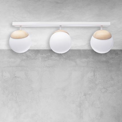 Surface-mounted chandelier SFERA WOOD 3xE14/40W/230V
