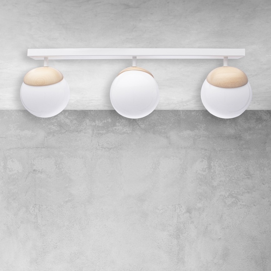Surface-mounted chandelier SFERA WOOD 3xE14/40W/230V