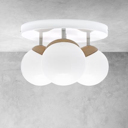 Surface-mounted chandelier SFERA WOOD 3xE14/40W/230V