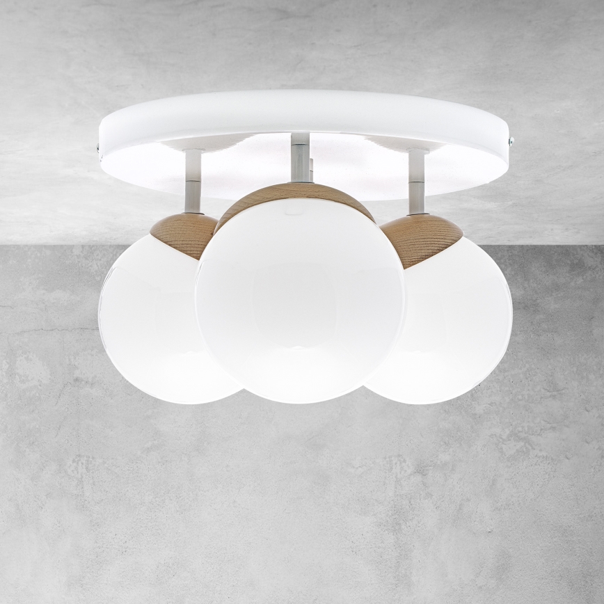 Surface-mounted chandelier SFERA WOOD 3xE14/40W/230V