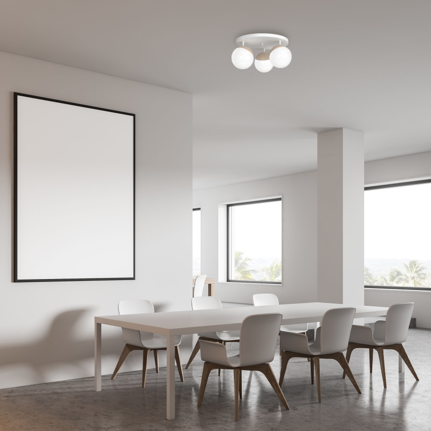 Surface-mounted chandelier SFERA WOOD 3xE14/40W/230V