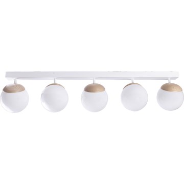 Surface-mounted chandelier SFERA WOOD 5xE14/40W/230V