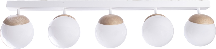 Surface-mounted chandelier SFERA WOOD 5xE14/40W/230V