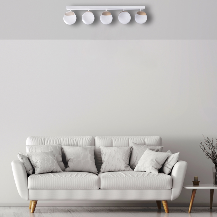 Surface-mounted chandelier SFERA WOOD 5xE14/40W/230V